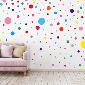 Adesivi <span class=keywords><strong>murali</strong></span> a <span class=keywords><strong>pois</strong></span>, decorazioni circolari per pareti per camerette dei bambini, soggiorno, aula, decorazioni rimovibili in vinile. - Product Image 1