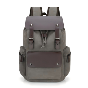 Sac à dos en toile vintage personnalisé, sac d'affaires <span class=keywords><strong>de</strong></span> voyage tendance, sac pour ordinateur, cordon <span class=keywords><strong>de</strong></span> serrage, polyester, capacité 36-55L, sangle à coussin d'<span class=keywords><strong>air</strong></span> - Product Image 1