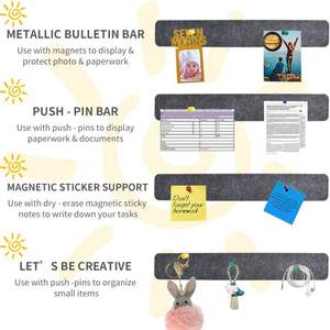 Tiras de barra de tablero de <span class=keywords><strong>corcho</strong></span> <span class=keywords><strong>autoadhesivo</strong></span> para notas Pastebin en tablero de mensajes, tablero de pines de fieltro para uso de boletines, 8 Uds. - Product Image 4