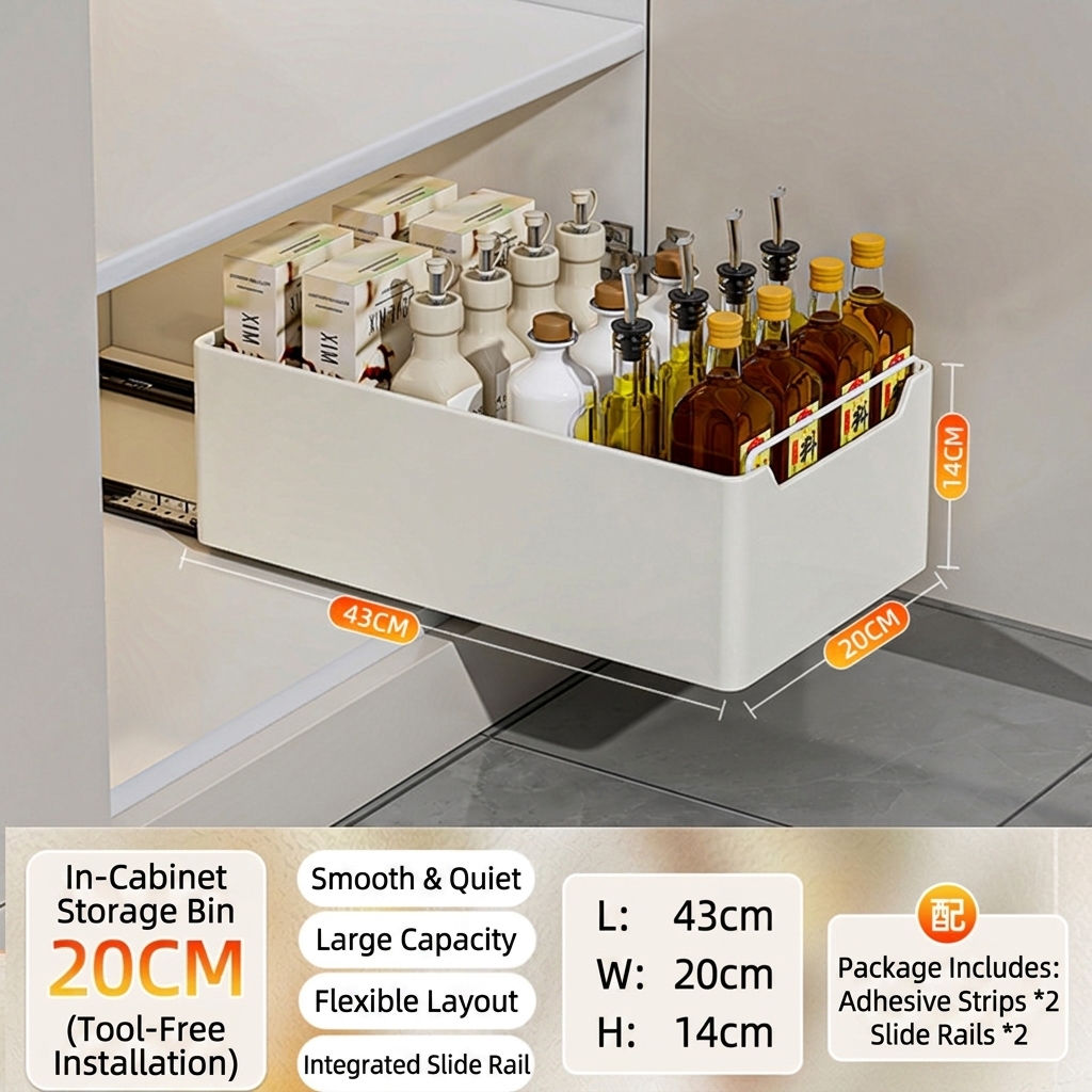 white43cm long, 20cm wide, 14cm high] with sliding rail