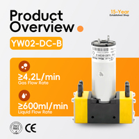 Pompe à diaphragme miniature YW02 B-DC à moteur à balais 12V 24V, basse pression, OEM, silencieuse, auto-amorçante, petite taille
