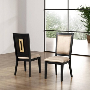 Ensemble de 2 chaises de salle à manger en tissu de style transitionnel pour appartement, maison, bureau, salle à manger - Product Image 4