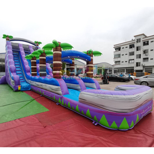Giant outdoor bounce <b>house</b> commercial tobogan acuatico hinchable tropical <b>inflatable</b> double water slide with splash pool - Product Image 1