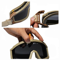 Lunettes tactiques à 3 lentilles Lunettes de combat anti-choc pour la chasse/Paintball Système de lentilles interchangeables