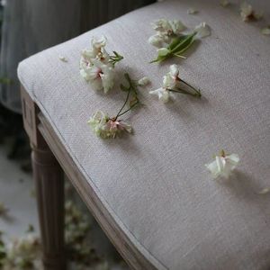 Silla francesa <span class=keywords><strong>Luis</strong></span> Xv moderna pierna de madera acento sin brazos sillas fantasma Vintage Silla de comedor de tela - Product Image 6