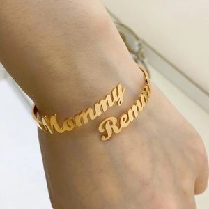 Braccialetto personalizzato con <span class=keywords><strong>nome</strong></span> di moda-gioielli con doppio <span class=keywords><strong>nome</strong></span> in acciaio inossidabile dorato su misura-<span class=keywords><strong>bracciale</strong></span> regalo di Natale regolabile - Product Image 4