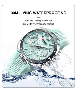 Montre-bracelet à quartz de luxe Curren 8502, nouvelle arrivée, bracelet en silicone, résistante à l'eau, date automatique, montre décontractée pour homme, Reloj - Product Image 4
