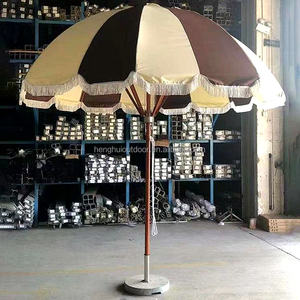 Sunshine Promotional Big <strong>Beach</strong> Sun <strong>Umbrella</strong> Custom Outdoor Wooden Pole Premium Sun Parasol Luxury <strong>Umbrella</strong> With Tassels - Product Image 4