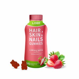Gomitas de vitamina biotina para el cuidado de la piel del cabello de adultos, dosis y capacidad personalizables, suplemento de belleza, gomitas para la piel del cabello y las uñas - Product Image 3