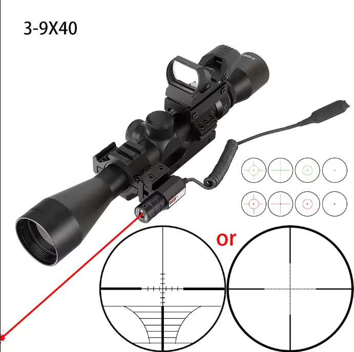 Yüksek çözünürlüklü su geçirmez Spotter kapsamı ile açık avcılık için OEM ODM 3-9x4 0 silah nişan dürbünü uzun menzilli kapsamları