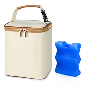 حقيبة الثدي 4 زجاجات حليب الثدي حقيبة حمل معزولة للحرارة للتمريض للأمهات والرعاية النهارية