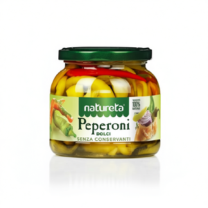Natureta Chopped Brine-Packed <b>Sweet</b> Pimiento Peperoni Dolci in Mason <b>Jar</b> Canned 480 g X 6 Pcs Premium Quality Vegetables - Product Image 2