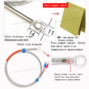 Patch de type K <span class=keywords><strong>Thermocouple</strong></span> Surface Fin Face Joint Machine D'emballage Sonde Pression Nez Trou Rond Capteur De Température - Product Image 4