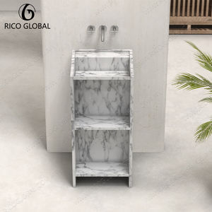 อ่างล้างหน้าแบบตั้งพื้นหินธรรมชาติทันสมัย ขนาดสั่งทำได้ ราคาขายส่งสำหรับห้องน้ำ - Product Image 5