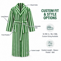 Peignoir en coton rayé personnalisé pour hôtel, spa, resort, peignoir à marque privée, fabricant de peignoirs en gros