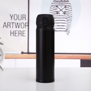 500ml Flip Lid Water Bottle <b>Double</b> <b>Wall</b> Vacuum Insulated Stainless Steel Sports Tumbler Travel <b>Mug</b> With Straw - Product Image 3