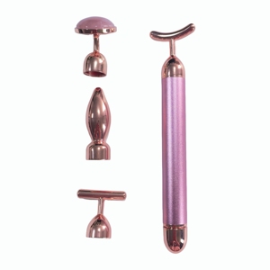 Barre de beauté vibrante multi-têtes en métal pour le corps et le visage, masseur amincissant, ensemble de rouleaux faciaux en métal - Product Image 5