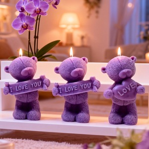 Valentine's Day Bear Scented Candle Silicone Mold DIY Ornament Gift Baking Cake Decoration Mold - Product Image 1
