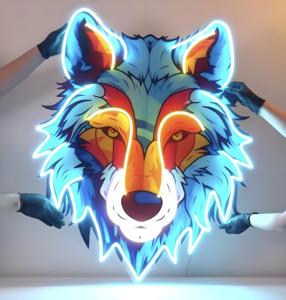 Wolf Shaped Neon <strong>Sign</strong> Are Suitable for Bars and Entertainment Venues to Create an Atmosphere and <strong>Make</strong> Parties More Lively - Product Image 1