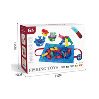 Nouveau jeu de pêche en tissu Montessori 22 pièces, jouet sensoriel d'apprentissage pour bébé avec gobelets empilables et rangement, jeu de tri des couleurs amusant pour enfant