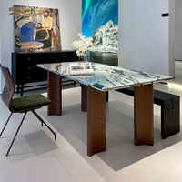 Plateaux de table basse en marbre italien de haute qualité, modernes, verts, polis, luxueux, écologiques et imperméables