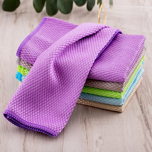 Serviette en microfibre carrée à écailles de poisson, ultra-absorbante, écologique, <span class=keywords><strong>sans</strong></span> rayures, <span class=keywords><strong>chiffon</strong></span> de nettoyage pour la cuisine - Product Image 2