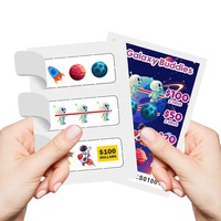 Billets à gratter écologiques personnalisés Galaxy Buddies à 3 fenêtres avec languettes de tirage pour jeux de cartes