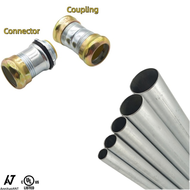 1/2 Inch Rigid EMT Rain Tight Compression Coupling for Alloy Steel Electrical Metallic Tube Connector Conduits Fittings