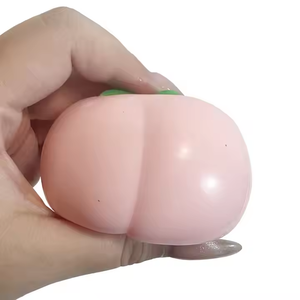 Wholesale TPR Juicy Peach Shaped <b>Toy</b> <b>Mochi</b> Fidget Promotional Gift Customizable Logo Soft Foam Ball Stress Ball - Product Image 3