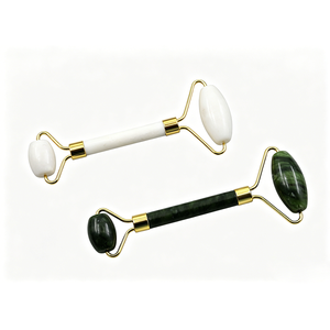 Set di Massaggio <span class=keywords><strong>Viso</strong></span> con Rullo di Giada a Doppia Testa, Manico <span class=keywords><strong>in</strong></span> Metallo Oro Rosa, <span class=keywords><strong>Massaggiatore</strong></span> Facciale <span class=keywords><strong>in</strong></span> <span class=keywords><strong>Pietra</strong></span> Marmorizzata per Spa - Product Image 3