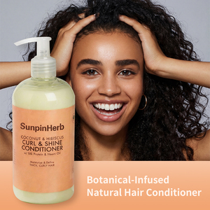Après-shampoing lissant pour cheveux bouclés à la noix de coco et à l'hibiscus avec protéines de soie pour cheveux épais et bouclés, équilibre hydratant - Product Image 6