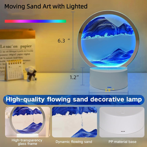 BB sable <span class=keywords><strong>Art</strong></span> décoration cadeau LED coulant sable lampe <span class=keywords><strong>Art</strong></span> Quicksand veilleuse rvb couleur sablier lampe pour salon décoration - Product Image 5