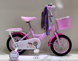 Vélo pour enfants <span class=keywords><strong>WEIZE</strong></span>, 16 pouces, en acier, avec roues d'apprentissage et panier, bleu, pour filles de 3 à 5 ans - Product Image 1