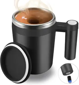 كوب شاي ذاتي التقليب كوب كهربائي تلقائي للخلط مصنوع من الفولاذ المقاوم للصدأ كوب قهوة بتقليب مغناطيسي