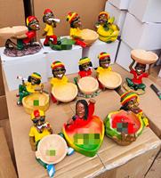 Cendrier en résine portable de 45 cm, grand format, décoratif, fantaisie, à motif dessin animé, pour l'extérieur, avec logo personnalisé, thème Rasta, pour fumeurs de tabac
