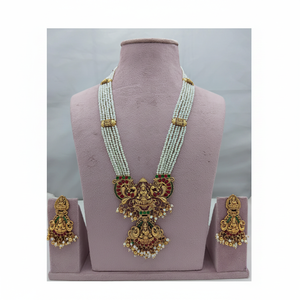 High Quality Traditional South <b>Indian</b> Ethnic Brass Bridal Set Zircon Flower Design Rose Gold Plated Third Party Certified Party - Product Image 2