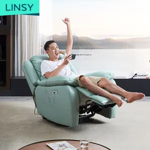 Linsy Foshan 인기있는 추천 전원 전기 단일 좌석 가죽 의자 안락 의자 소파 LS170SF3