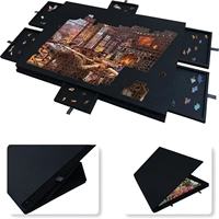 Table de rangement moderne pour puzzles avec support à 6 tiroirs et couvercle, plateau de tri de puzzles multifonction portable