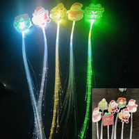 JCAY Perruque Lumineuse LED Colorée Papillon Tressé en Fibre Optique, Accessoire de Fête de Noël Moderne et Personnalisé