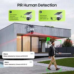 Caméra de sécurité IP sans fil Glomarket avec vision nocturne couleur, étanche, solaire, PTZ, capteur CMOS, audio bidirectionnel, projecteur - Product Image 4