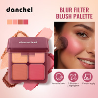 Palette de fard à joues 4 couleurs, poudre minérale douce, longue tenue, contour naturel des joues, fard à joues mat, rouge à lèvres en poudre