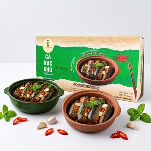 Produits de la mer en conserve de qualité export : Poisson scad en sauce chili et ail, boîte individuelle 250g, pack double 500g, origine Vietnam, certifié Halal HACCP - Product Image 1