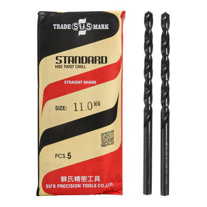 Broca helicoidal Su's Precision Tools de 11.0 mm con vástago recto, óxido negro, para perforación de metal, HSS cobalto - Product Image 1