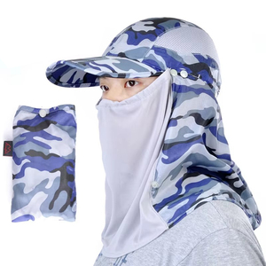 Cappello da Baseball Mimetico Pieghevole e Portatile ad Asciugatura Rapida con Visiera Rimovibile e Copricollo, Cappello Parasole Traspirante per l'Estate e l'Esterno - Product Image 2