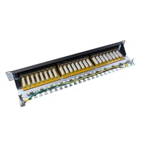 Panel Patch RJ45 Cat6 UTP 24 Port 1U 19 Inch untuk Rak Server