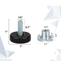 Nivelador de Rosca Ajustable de Acero M6 1/4-20 de Alta Calidad, Personalizado en Todos los Tamaños, Superficie Galvanizada, Base de Plástico PP y Metal