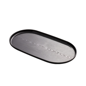 Creative wood-grain oval <b>plate</b>, a light luxury tableware <b>plate</b> for dishes, desserts, pastries, grilled skewers, fried skewers, - Product Image 5