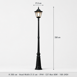 IP44 Waterproof Aluminum <strong>Victorian</strong> Traditional Style Home Front Design Path Lamp <strong>Post</strong> Lantern Outdoors Garden Street <strong>Light</strong> - Product Image 2