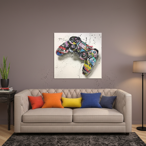 Toile décorative Graffiti Manette de Jeu : Décoration Urbaine pour Chambre de Gamer, TOILE ENVELOPPEE - Product Image 3