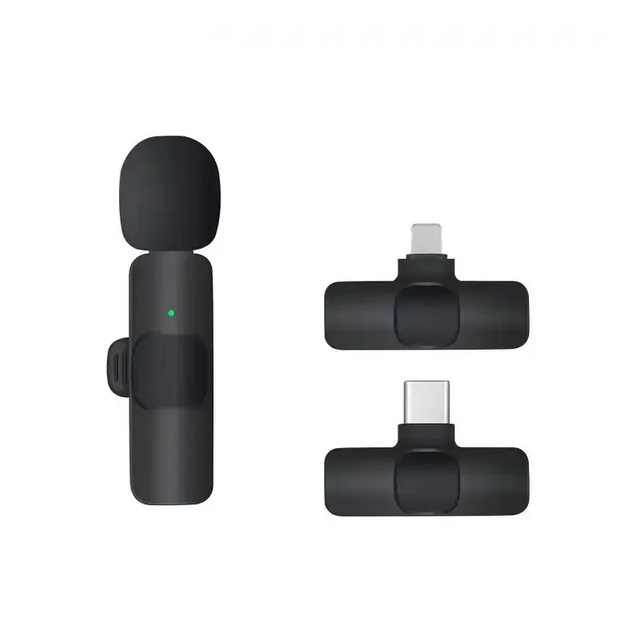 Wireless Clip-on Microphone With Case Wireless Lapel Microphone Wireless Lavalier Microphone for Mobile Phone Vlog Tiktok